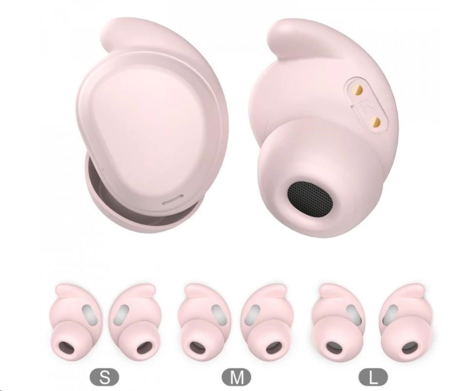 WG - Bluetooth sluchátka WG AirFlex 4, Sleeping Buds, ANC, růžová