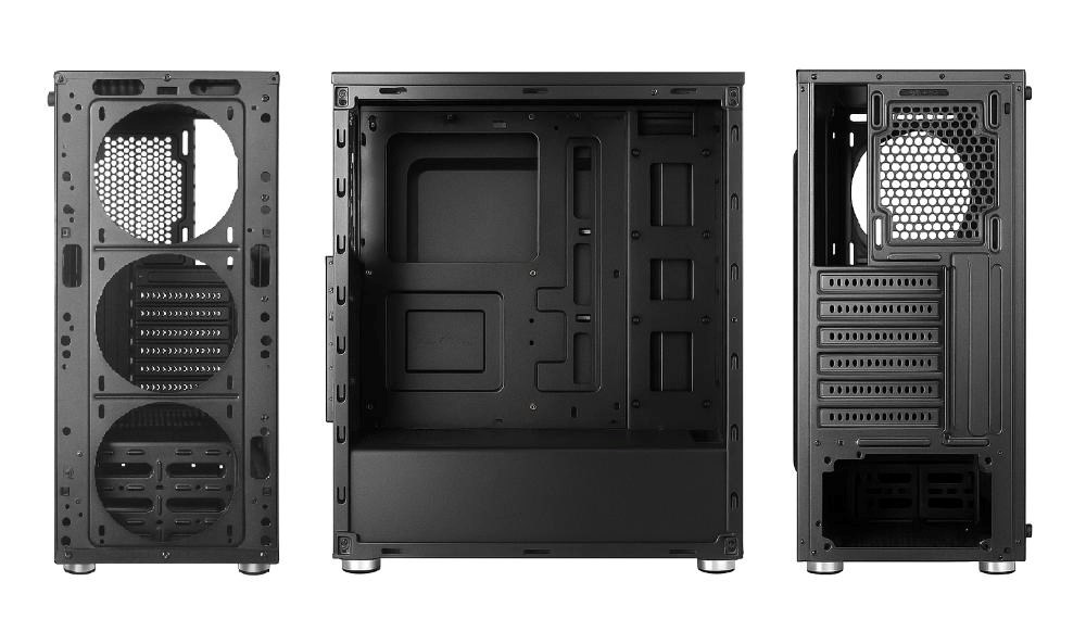 1stCOOL skříň Rainbow 4, Mid Tower, ATX, AU, Průhledná bočnice, 4x 120mm Fan, 650W, 88+, Černá