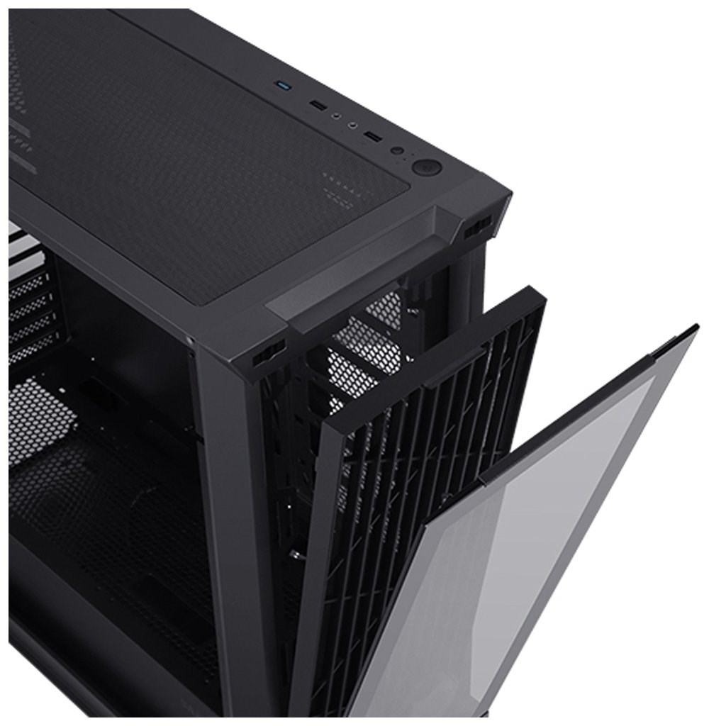 EVOLVEO Ptero Q2+, 2x čelní panel - sklo /mřížka, case ATX, černá, 4x ARGB Ventilátor