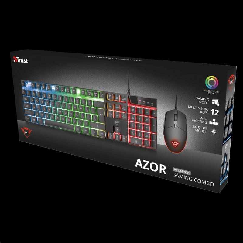 TRUST set klávesnice + myš GXT 838 Azor Gaming Combo CZ/SK