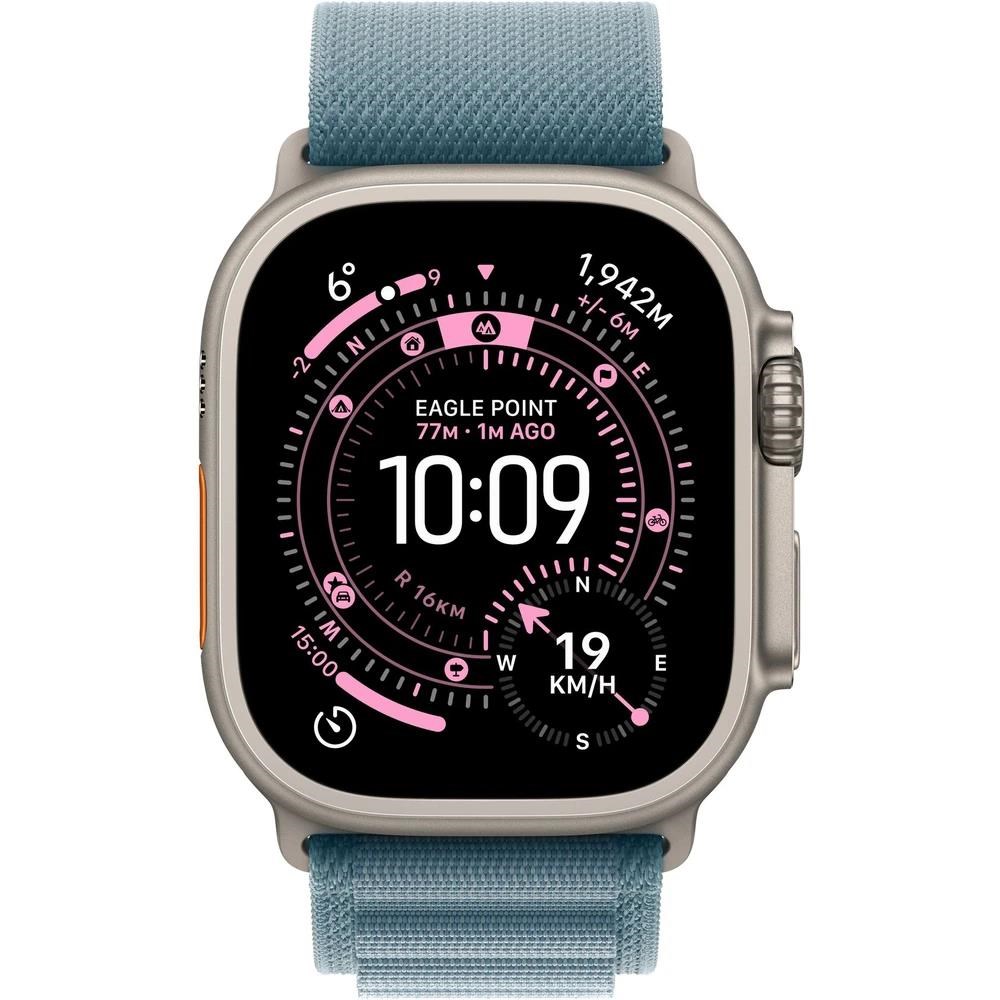 Apple Watch Ultra 3 GPS + Cellular 49mm Natural Titanium Case with Light Blue Alpine Loop - Medium