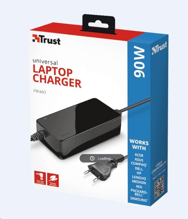 TRUST Univerzální napájecí adaptér pro notebooky Primo 90W-19V Laptop Charger