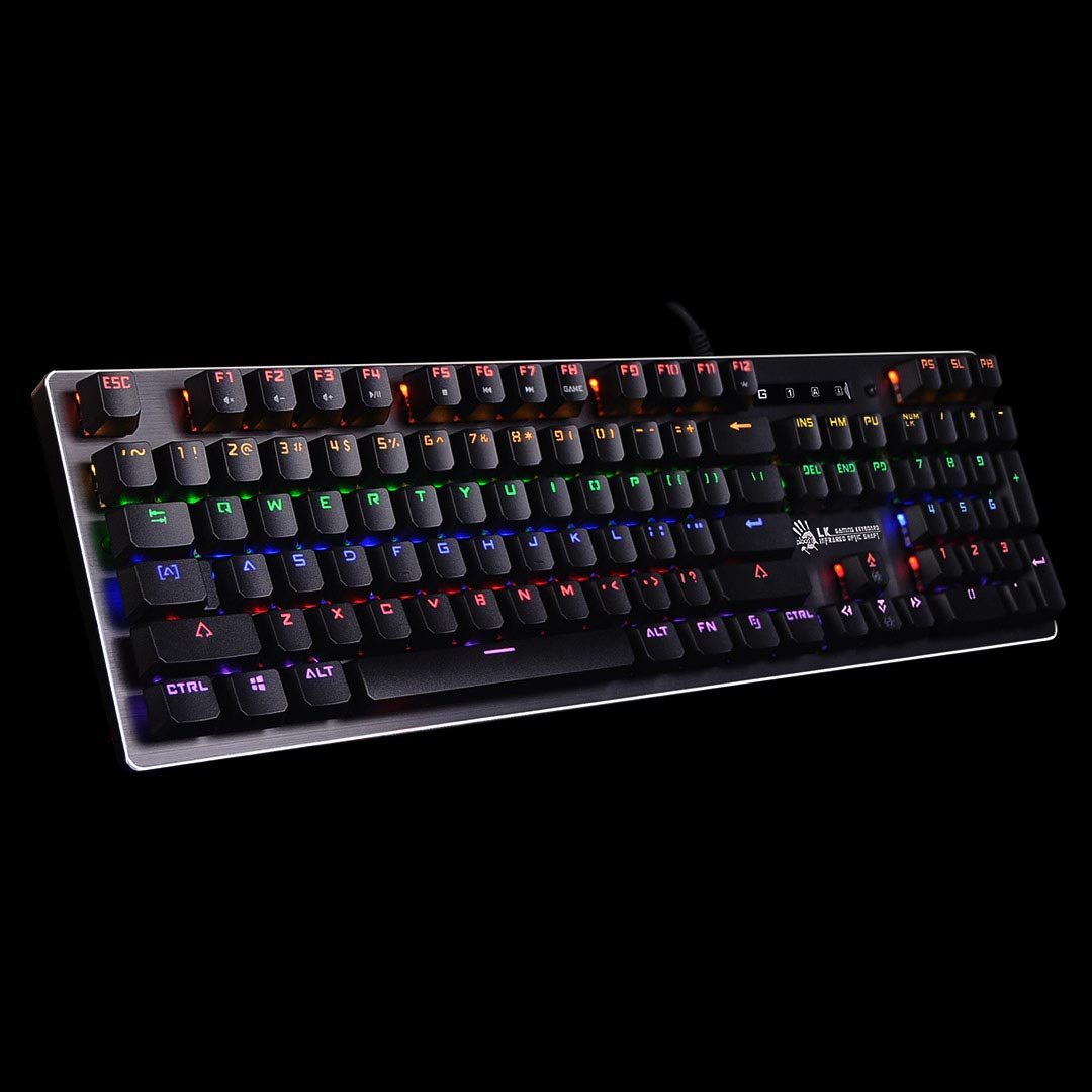 A4tech Bloody Klávesnice B760, herní klávesnice, mechanická, drátová, Black Switch, CZ/SK, Černá