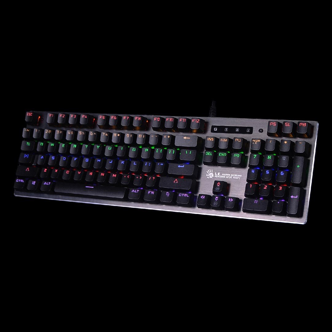 A4tech Bloody Klávesnice B760, herní klávesnice, mechanická, drátová, Black Switch, CZ/SK, Černá