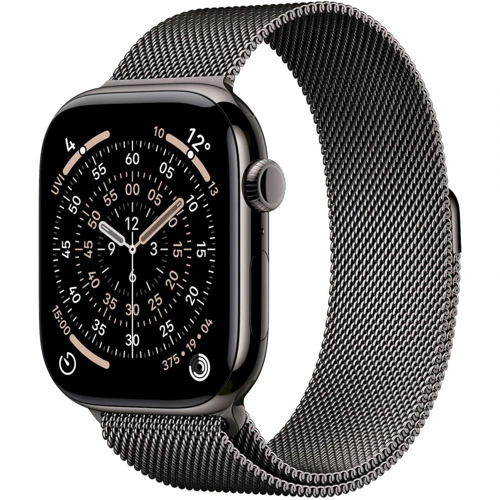 Apple Watch Series 11 GPS + Cellular 46mm Slate Titanium Case with Slate Milanese Loop - S/M