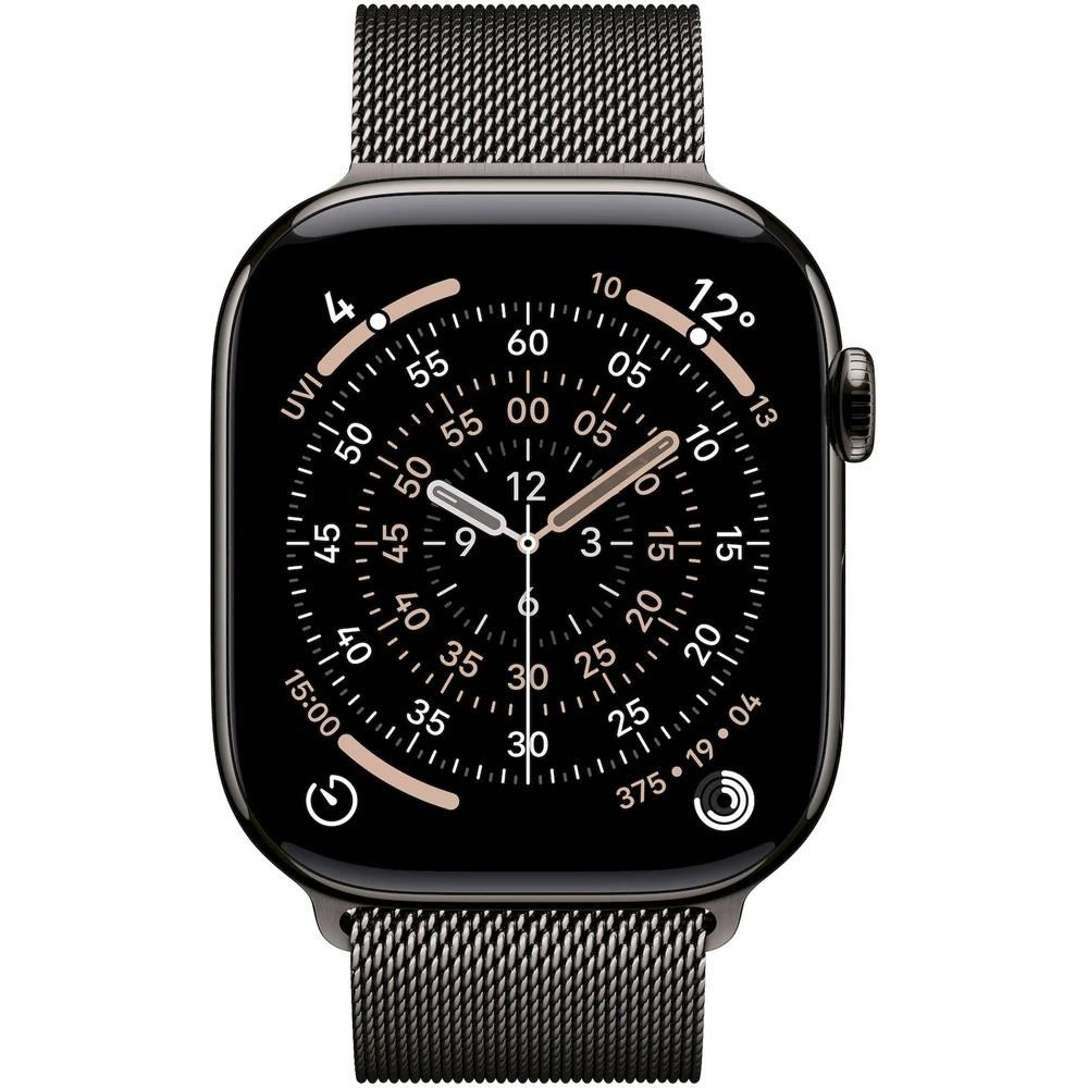 Apple Watch Series 11 GPS + Cellular 46mm Slate Titanium Case with Slate Milanese Loop - S/M