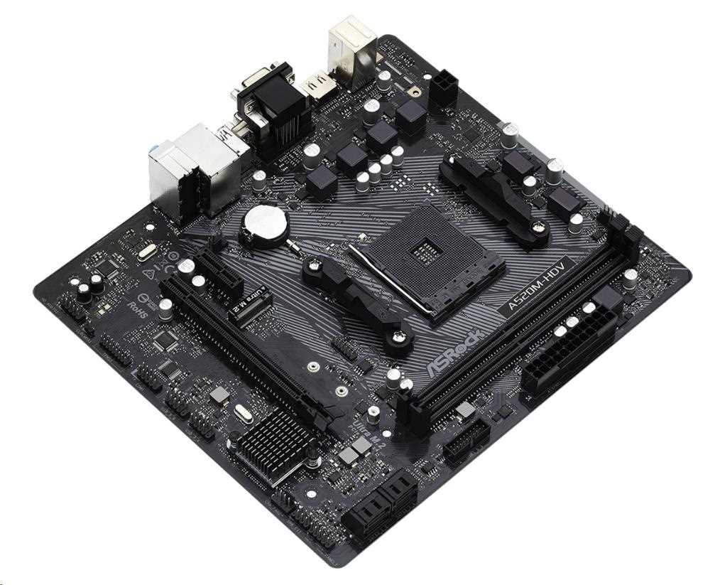 ASRock MB Sc AM4 A520M-HDV, AMD A520M, 2xDDR4, HDMI, DVI