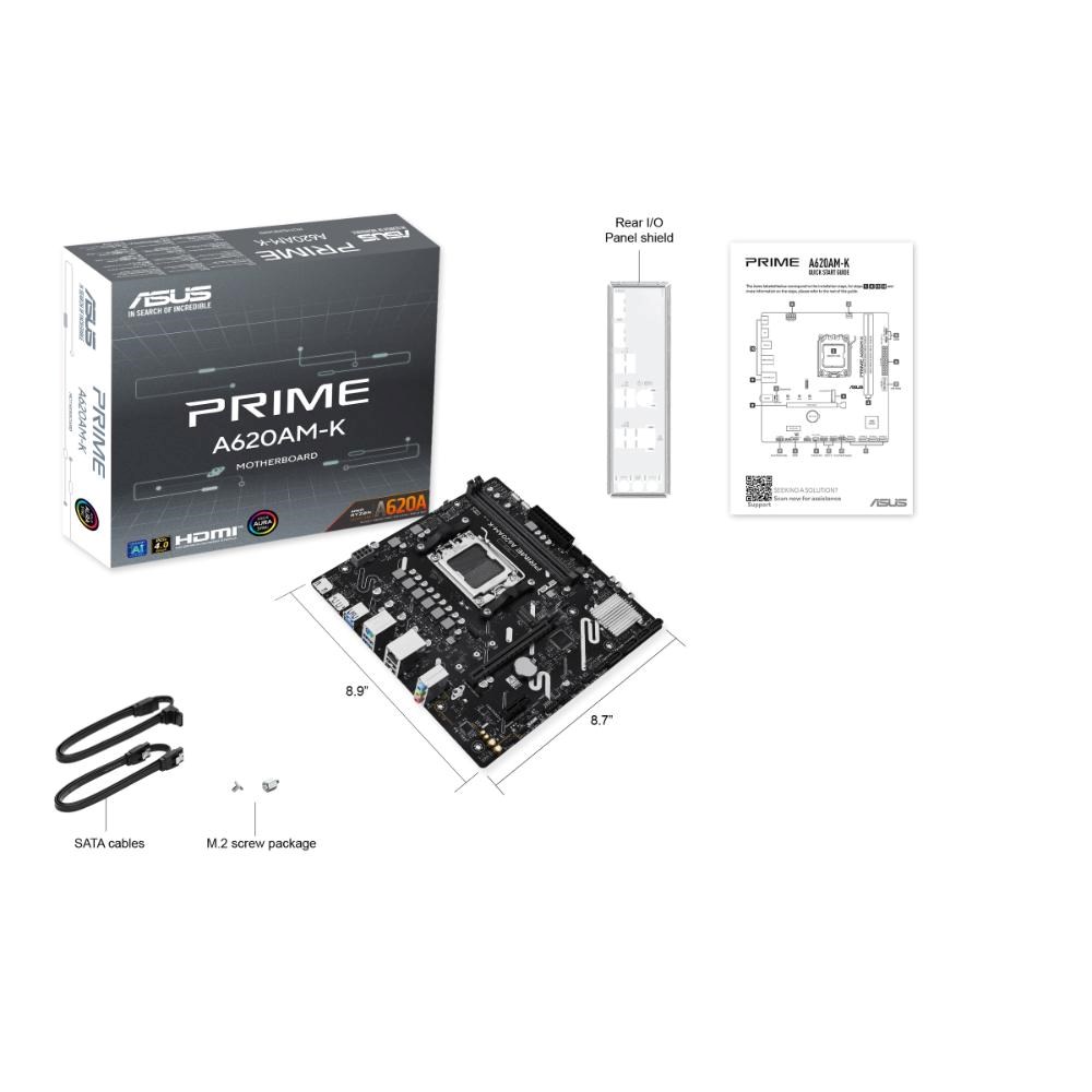 ASUS MB Sc AM5 PRIME A620AM-K, 2xDDR5, 1xDP, 1xHDMI, mATX