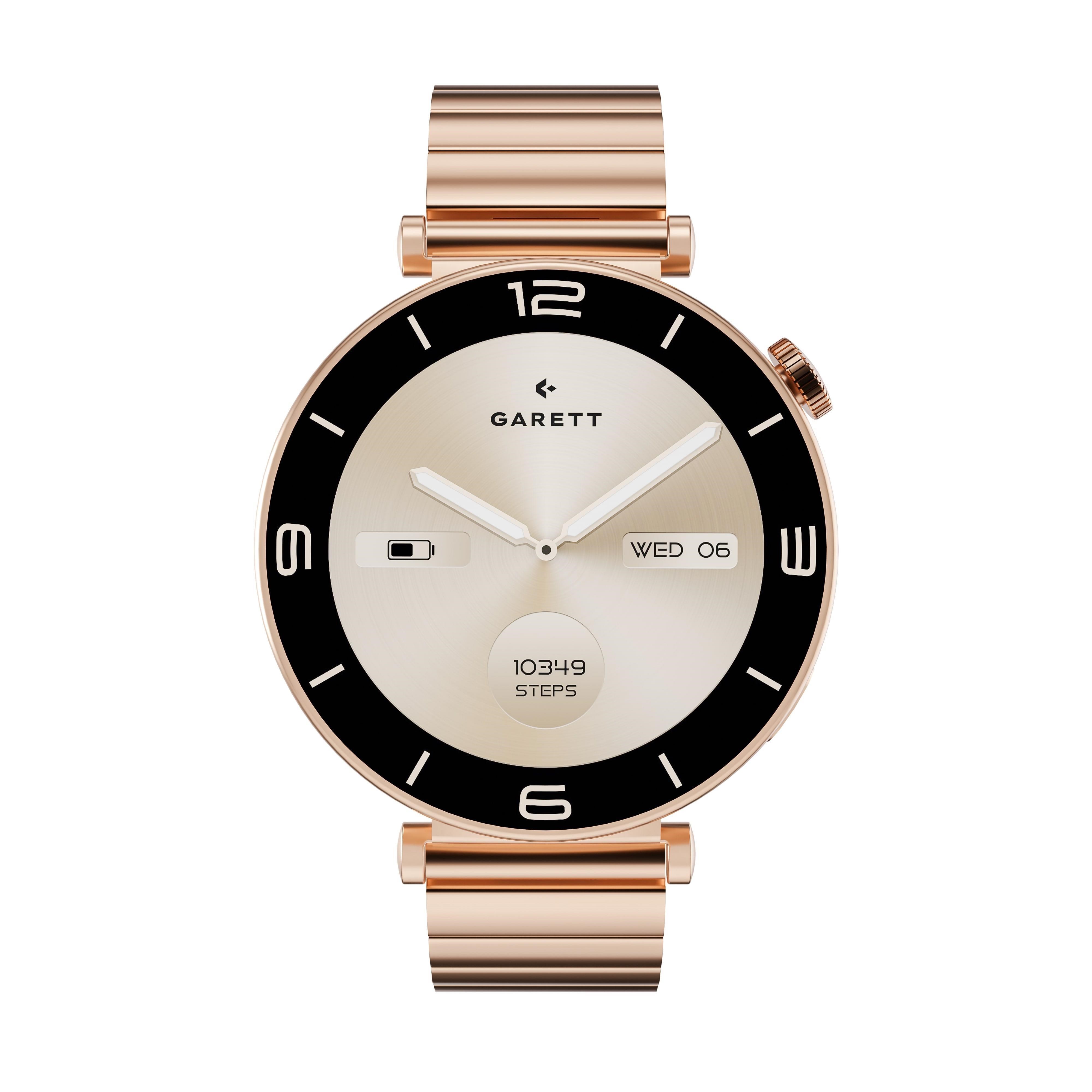 Garett Smartwatch ROSE zlatá, Solid steel