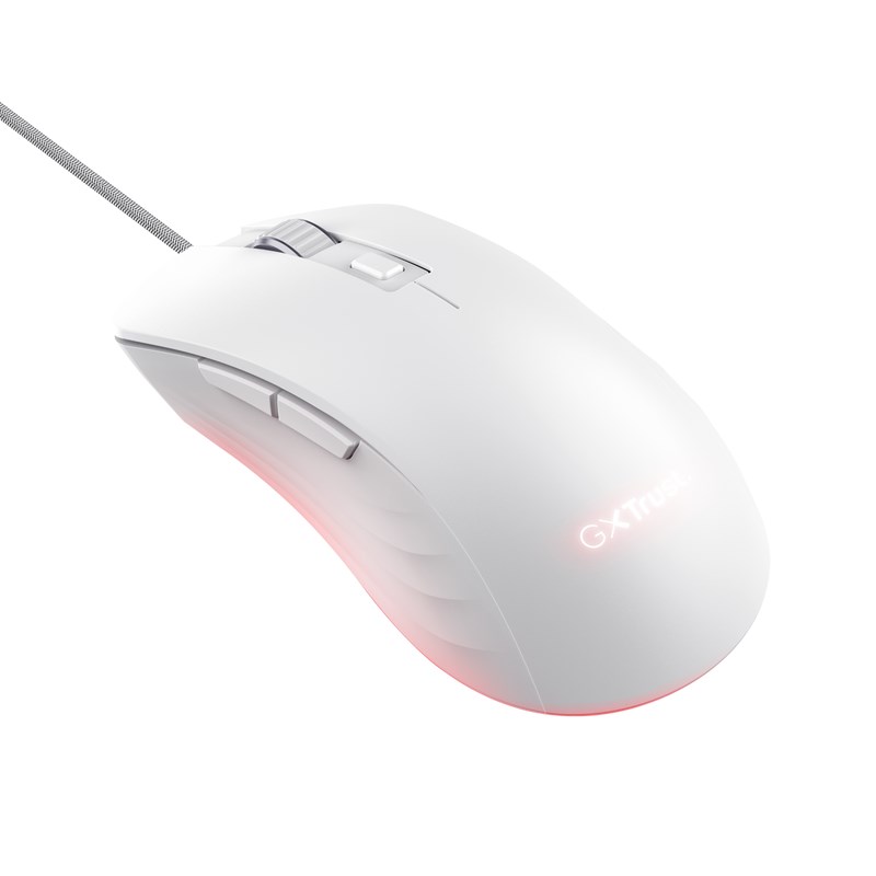 TRUST herní myš GXT 924W YBAR+ Gaming Mouse, optická, USB, bílá
