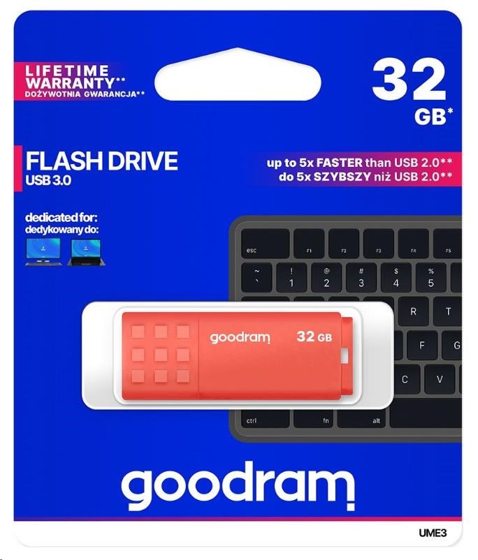 GOODRAM Flash Disk UME3 32GB USB 3.0 oranžová