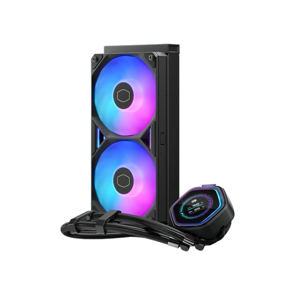Cooler Master vodní chladič MasterLiquid Atmos II LCD 240, 2x120mm, LGA1851, AM5, černá