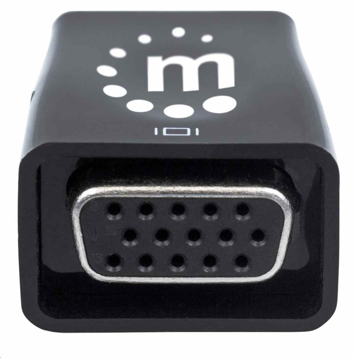Manhattan adaptér HDMI na VGA, Micro Converter, HDMI Male na VGA Female, audio, černá