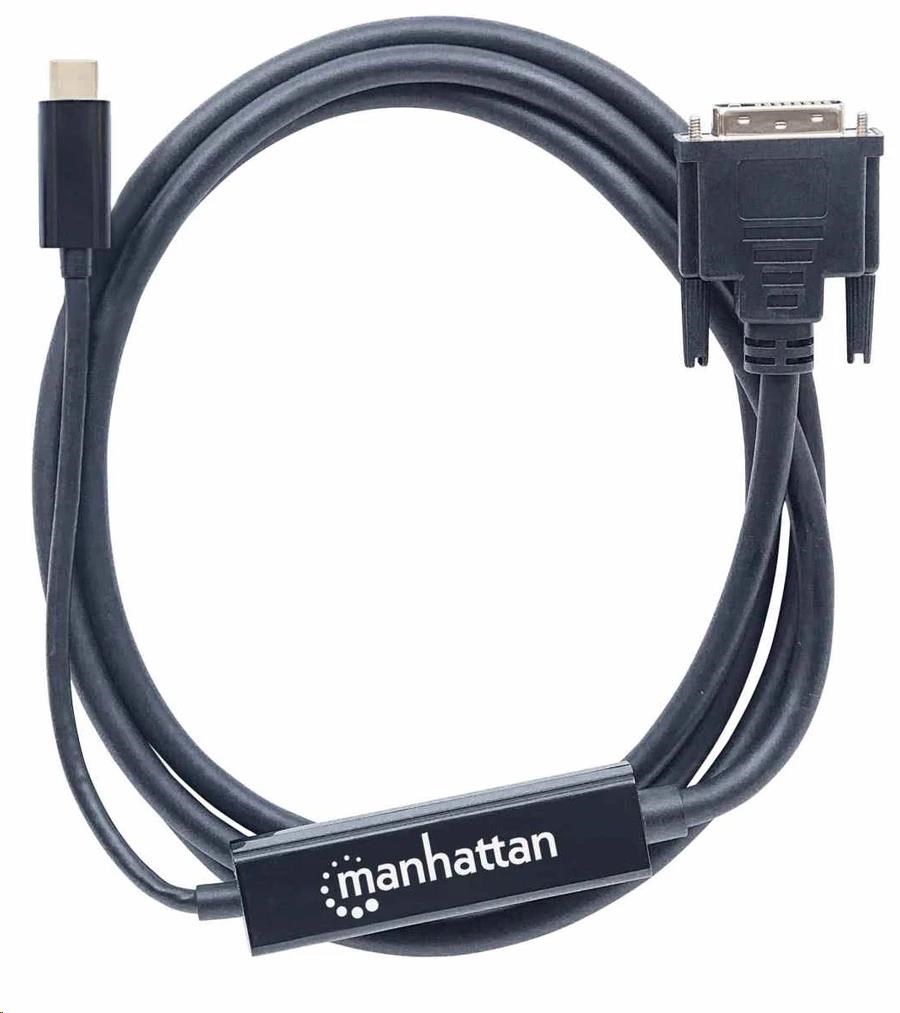 Manhattan kabel USB-C na DVI, 2m, černá