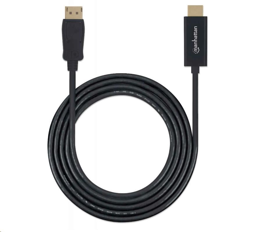 MANHATTAN Kabel DisplayPort na HDMI 1080p, 1.8m, černý