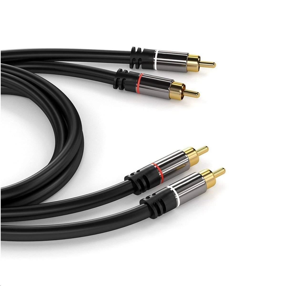 PREMIUMCORD kabel, 2x CINCH-2x CINCH M/M, 3m