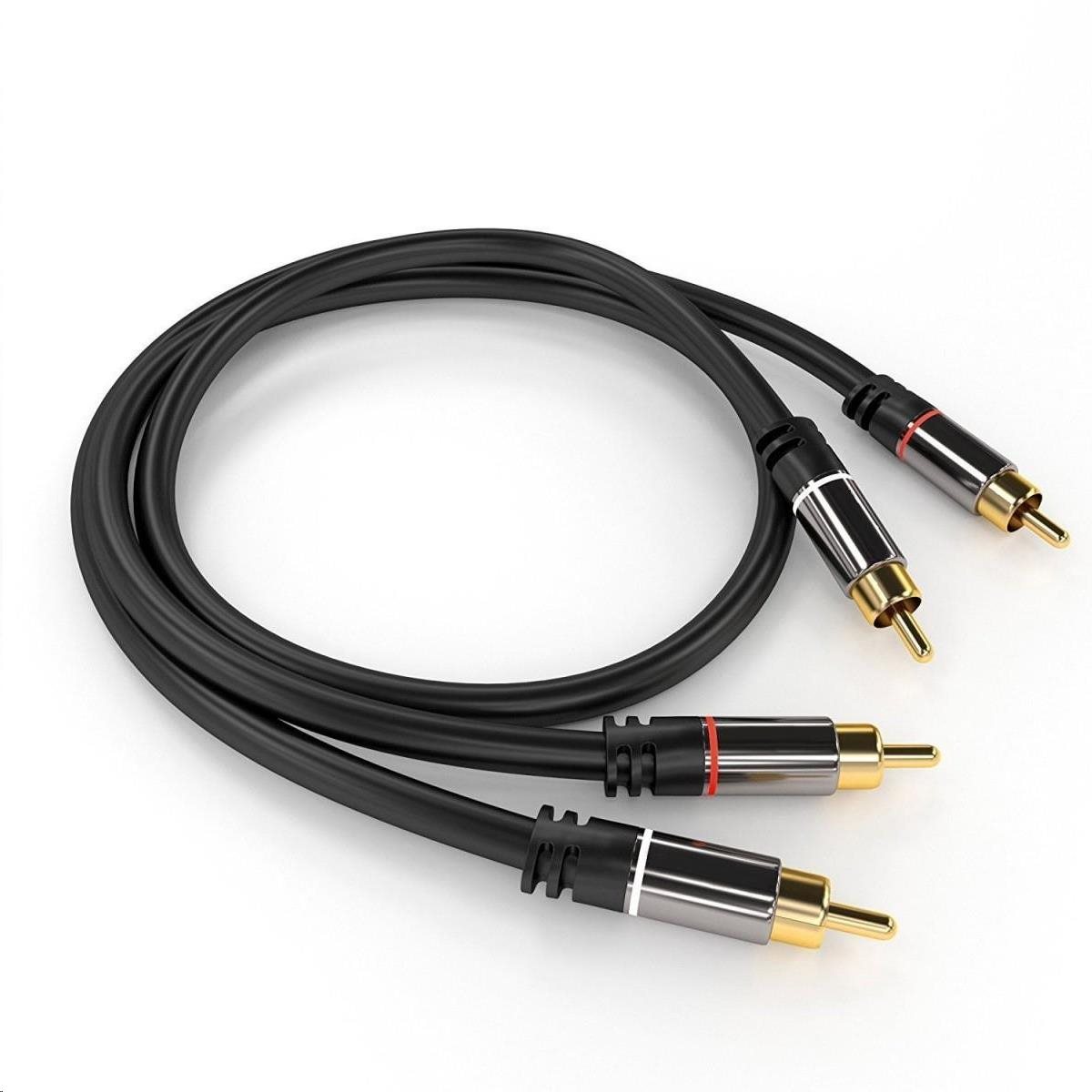 PREMIUMCORD kabel, 2x CINCH-2x CINCH M/M, 3m