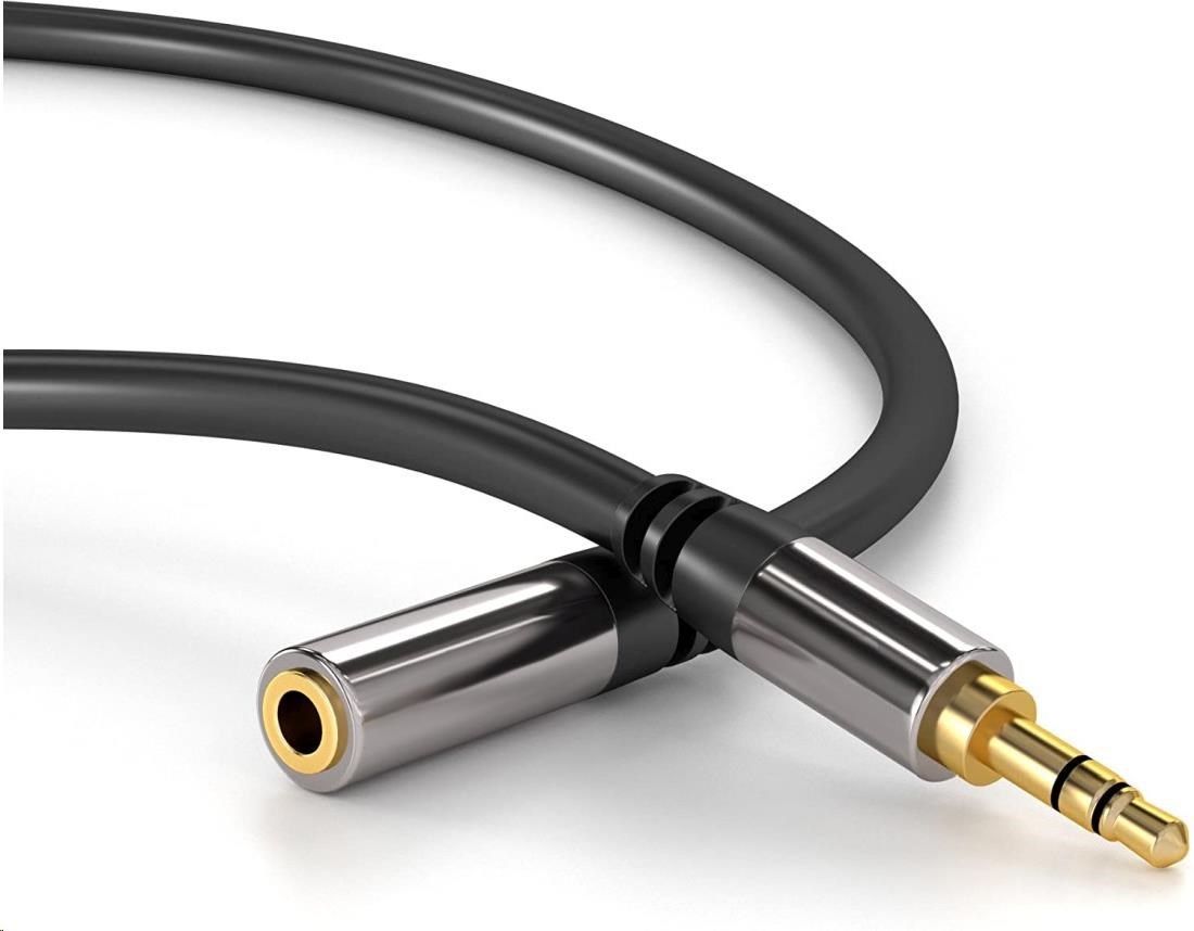 PREMIUMCORD prodlužovací kabel, Jack 3.5mm - Jack 3.5mm M/F 3m