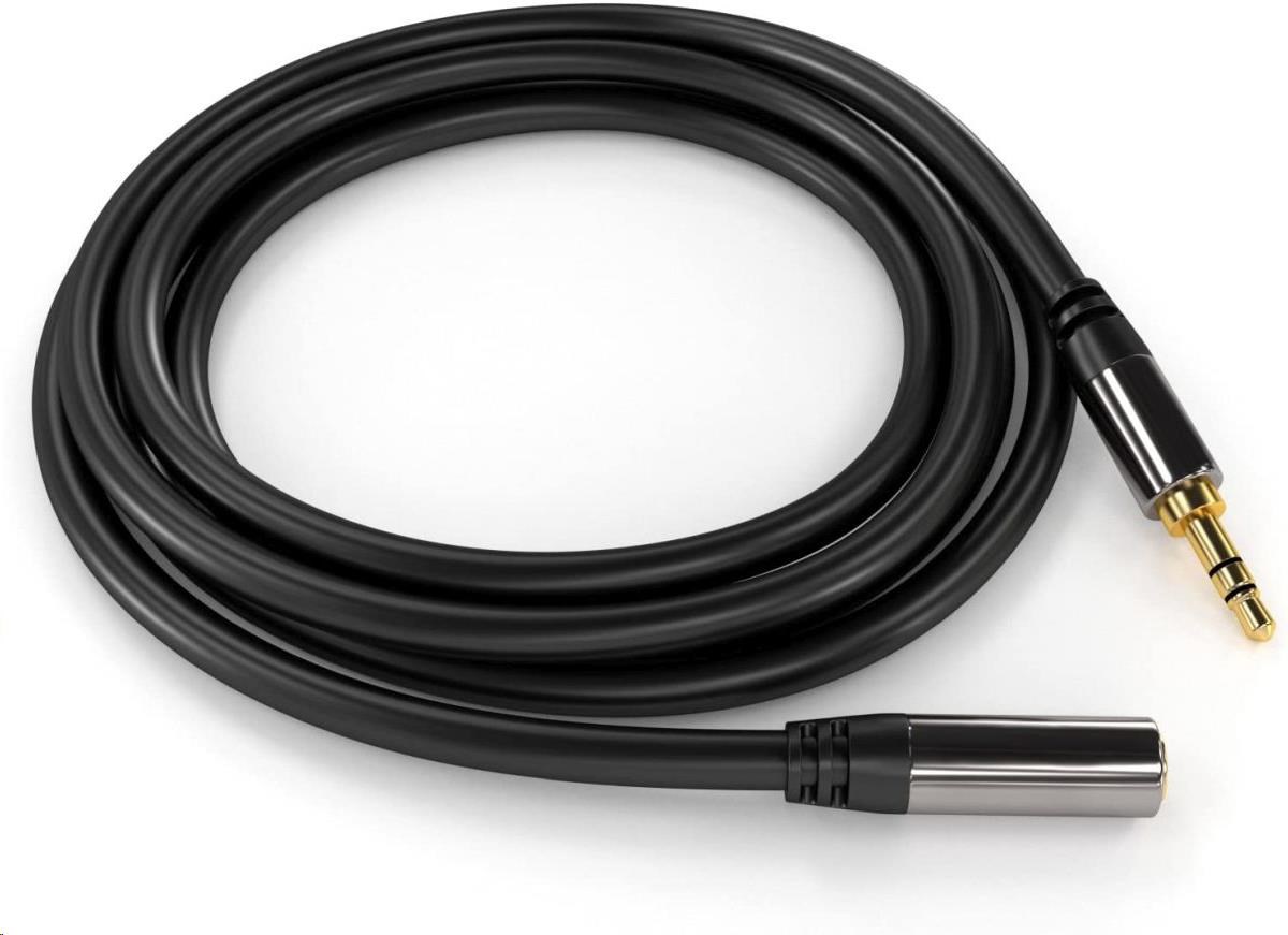 PREMIUMCORD prodlužovací kabel, Jack 3.5mm - Jack 3.5mm M/F 3m