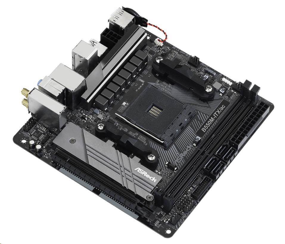 ASRock MB Sc AM4 B550M-ITX/AC, AMD B550M, 2xDDR4, HDMI, DP