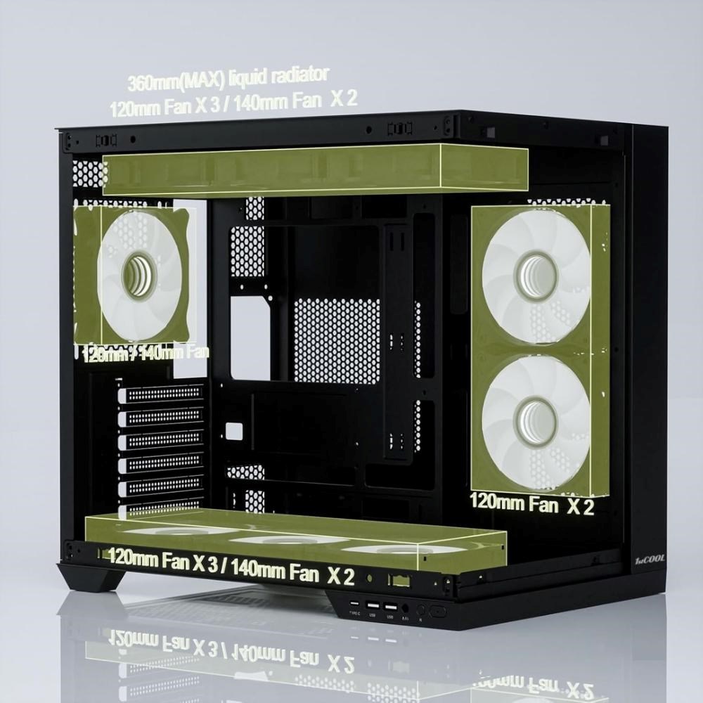 1stCOOL skříň DREAMER, Mid Tower, AU, USB 3.0, USB-C, černá