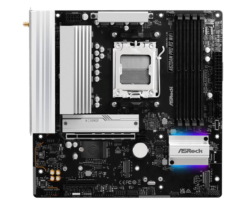ASRock MB Sc AM5 A620AM PRO RS WIFI, AMD X620, 4xDDR5, 1xHDMI, 1xDP, WI-FI