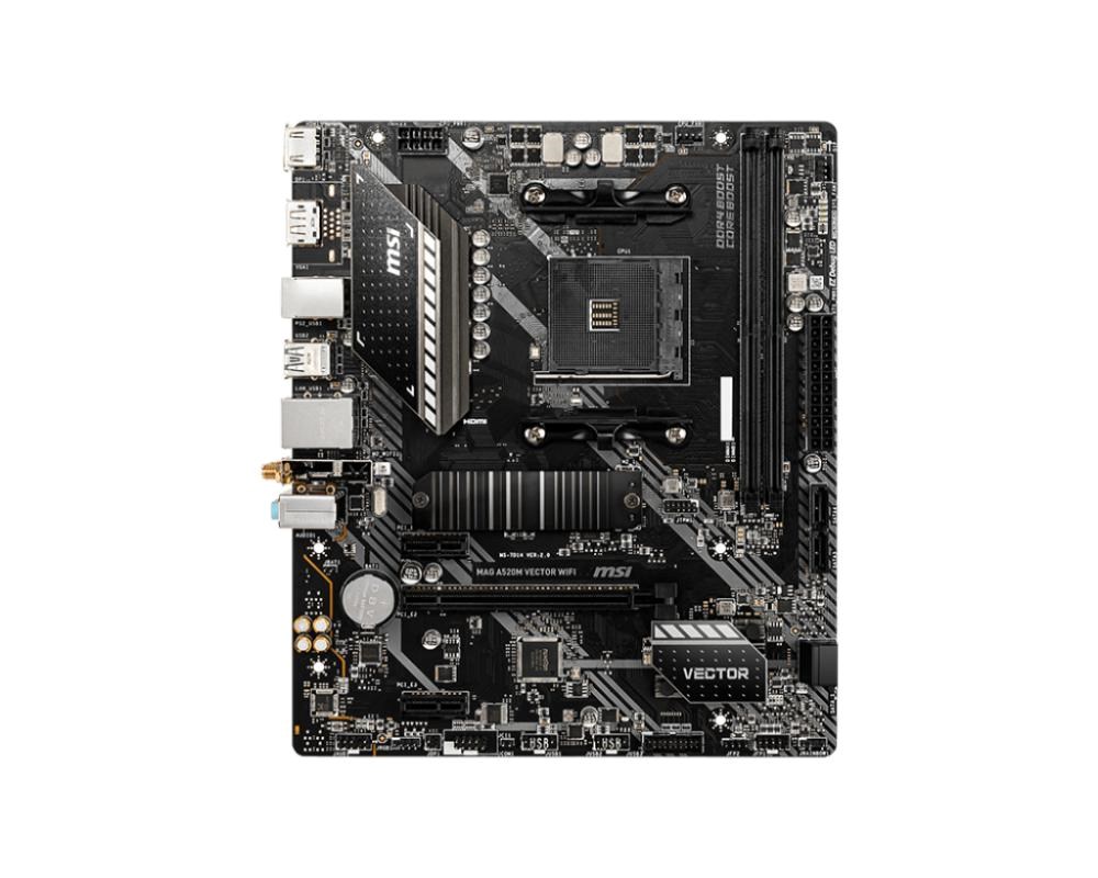 MSI MB Sc AM4 MAG A520M VECTOR WIFI, AMD A520, 2x DDR4, WiFi, 1x DP, 1x HDMI, m-ATX