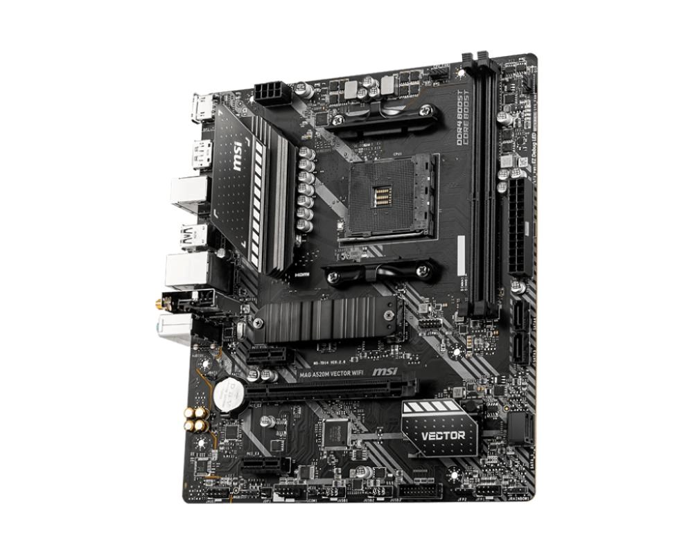 MSI MB Sc AM4 MAG A520M VECTOR WIFI, AMD A520, 2x DDR4, WiFi, 1x DP, 1x HDMI, m-ATX