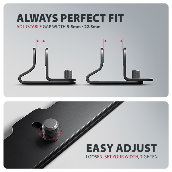 AXAGON STND-VB, vertikální hliníkový stojan pro notebooky 10"-17.3, nastavitelný rozestup, černý