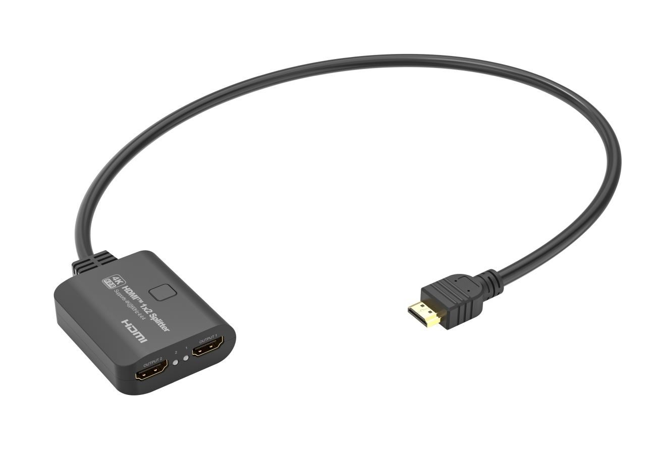 PremiumCord HDMI 2.0 Mini Splitter 1-2 Pigtail 4Kx2K@60Hz HDCP2.2 Downscaler