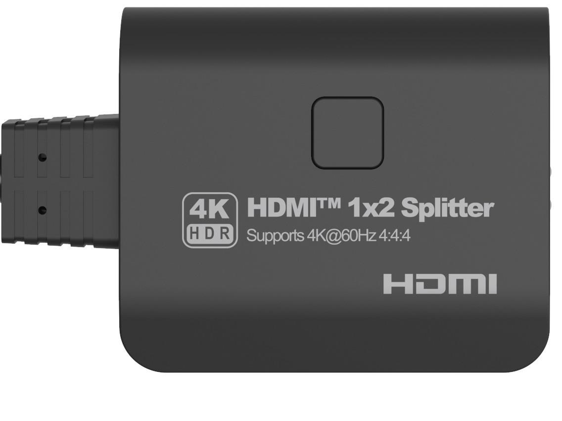 PremiumCord HDMI 2.0 Mini Splitter 1-2 Pigtail 4Kx2K@60Hz HDCP2.2 Downscaler