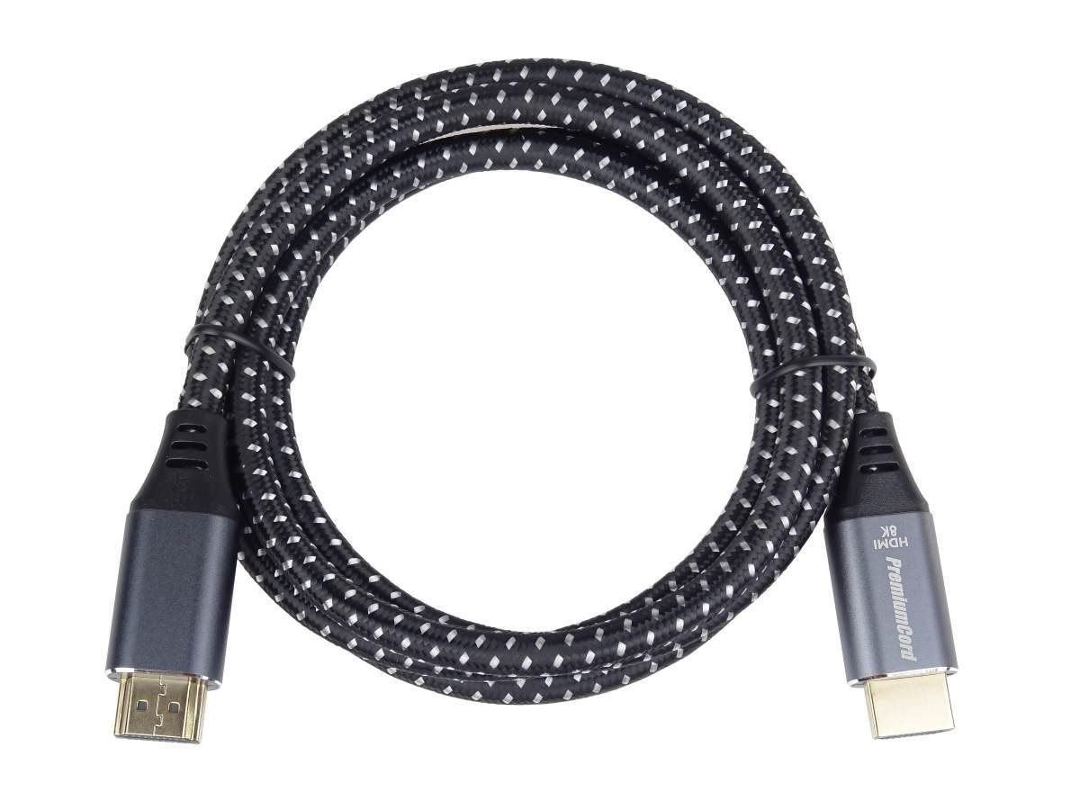 PREMIUMCORD Kabel HDMI 2.1 High Speed + Ethernet kabel 8K@60Hz, zlacené konektory, 3m