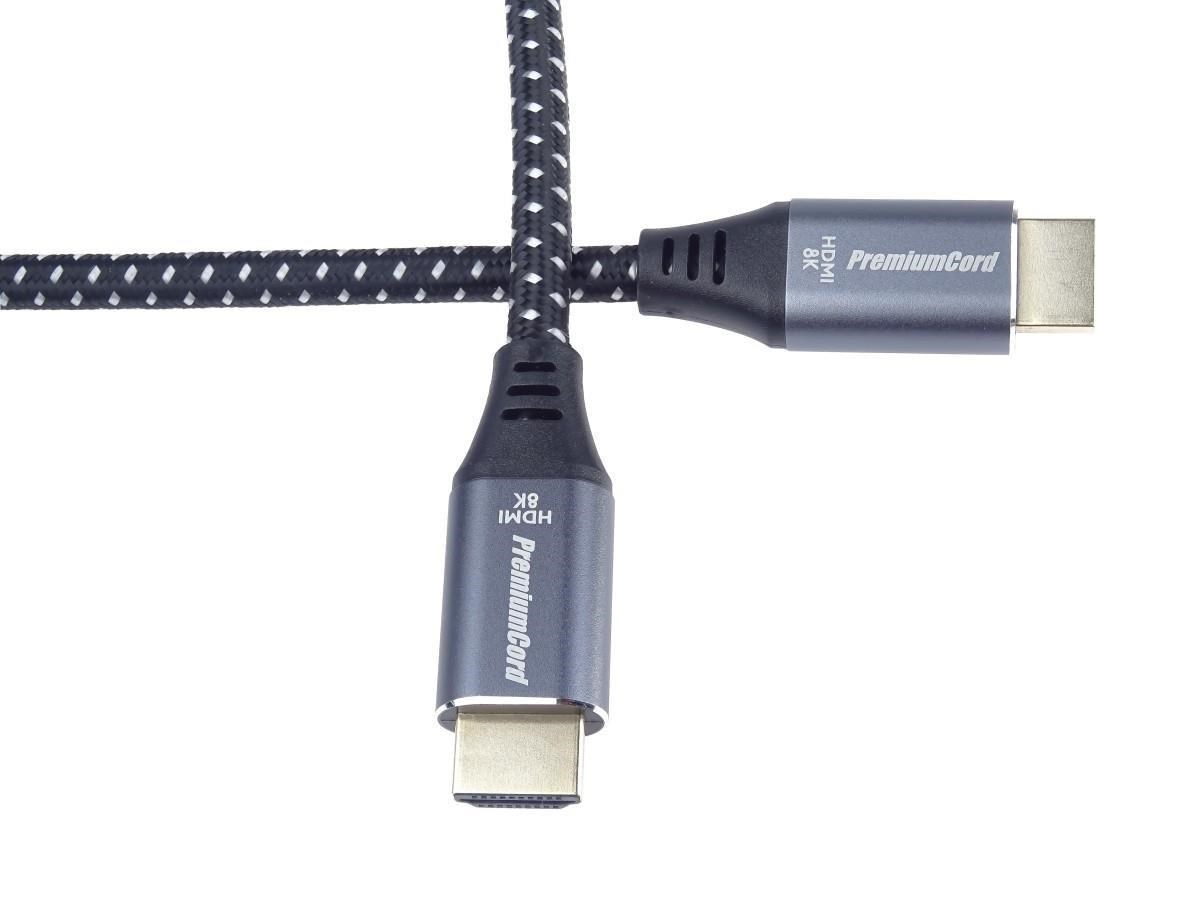 PREMIUMCORD Kabel HDMI 2.1 High Speed + Ethernet kabel 8K@60Hz, zlacené konektory, 3m