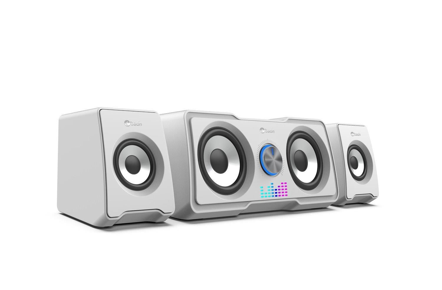 C-TECH reproduktory SPK-16, 2.2, RGB, bílá