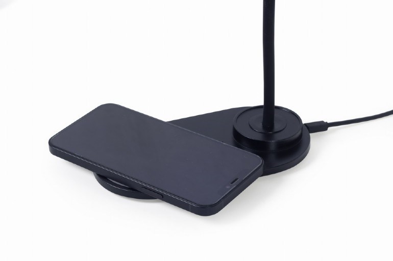 GEMBIRD Bezdrátová QI nabíječka, 10W, s LED lampičkou, černá