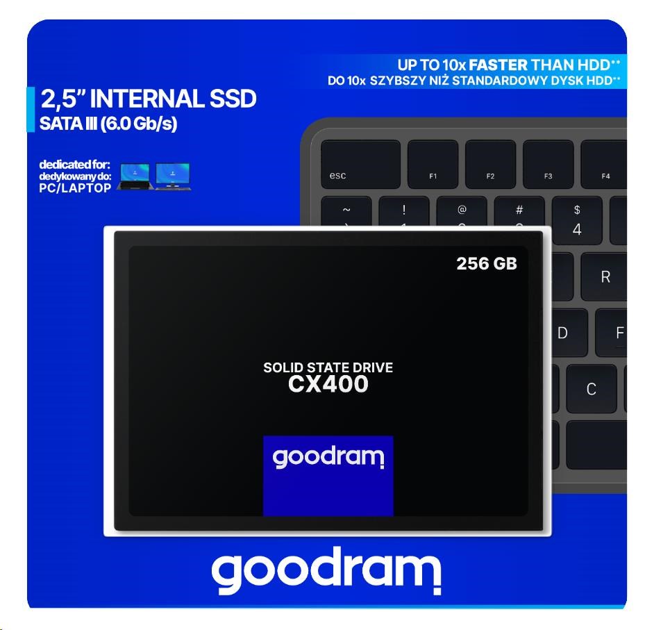 GOODRAM SSD CX400 Gen.2 256GB, SATA III, 2.5", (R:550/W:500MB/s)