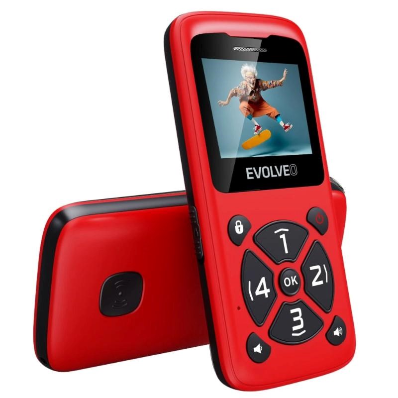 EVOLVEO Mobilní telefon pro seniory EasyPhone ID, červená