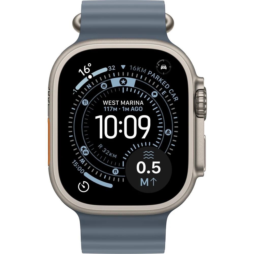 Apple Watch Ultra 3 GPS + Cellular 49mm Natural Titanium Case with Anchor Blue Ocean Band