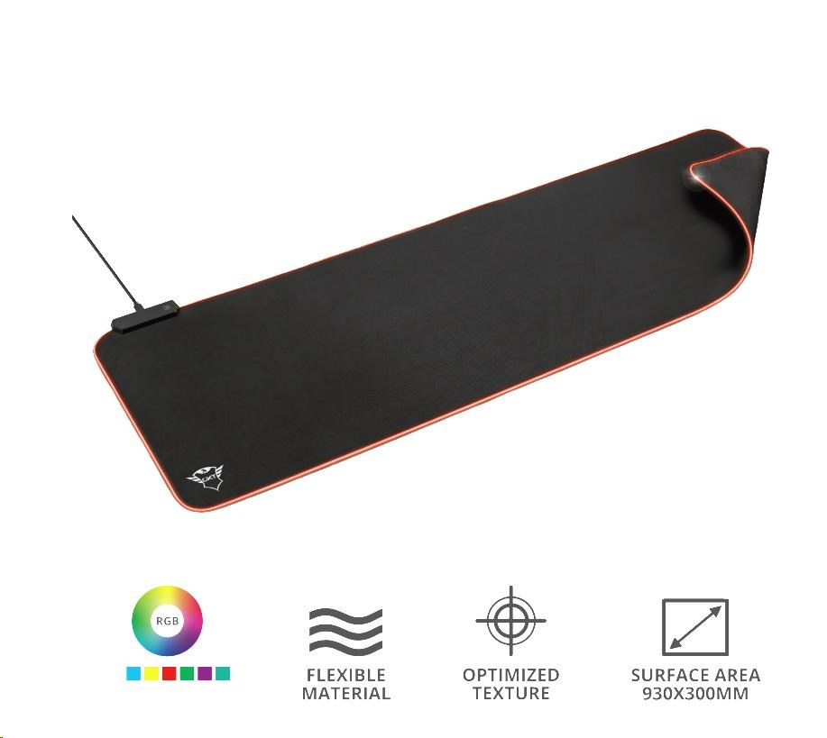 TRUST podložka pod myš GXT 764 Glide-Flex XXL RGB-illuminated Flexible Mouse Pad