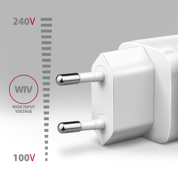 AXAGON ACU-PQ30W, Sil nabíječka do sítě 30W, 2x port (USB-A + USB-C), PD3.0/PPS/QC4+/SFC/AFC/Apple, bílá