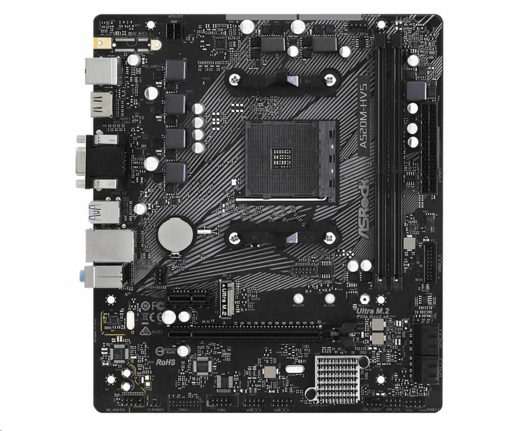 ASRock MB Sc AM4 A520M-HVS, AMD A520M, 2xDDR4, HDMI