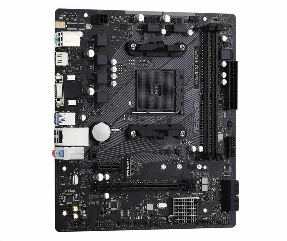 ASRock MB Sc AM4 A520M-HVS, AMD A520M, 2xDDR4, HDMI