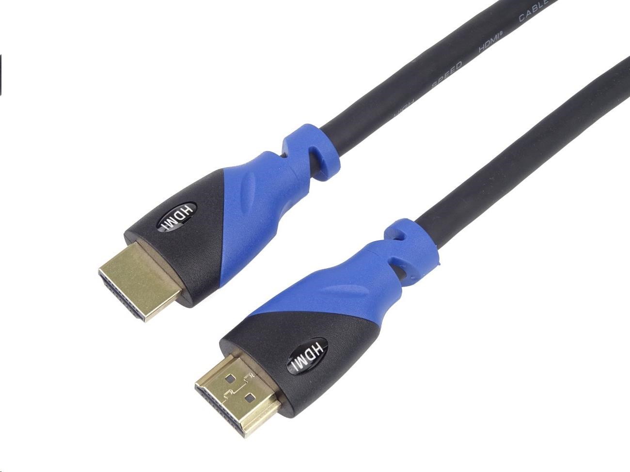 PREMIUMCORD Kabel HDMI - Ultra HDTV, 1.5m (Color, zlacené konektory)