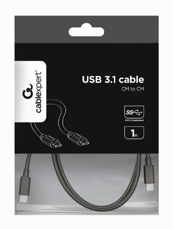 GEMBIRD Kabel USB 3.1 Type-C na Type-C kabel (CM/CM), 1m, datový, černá