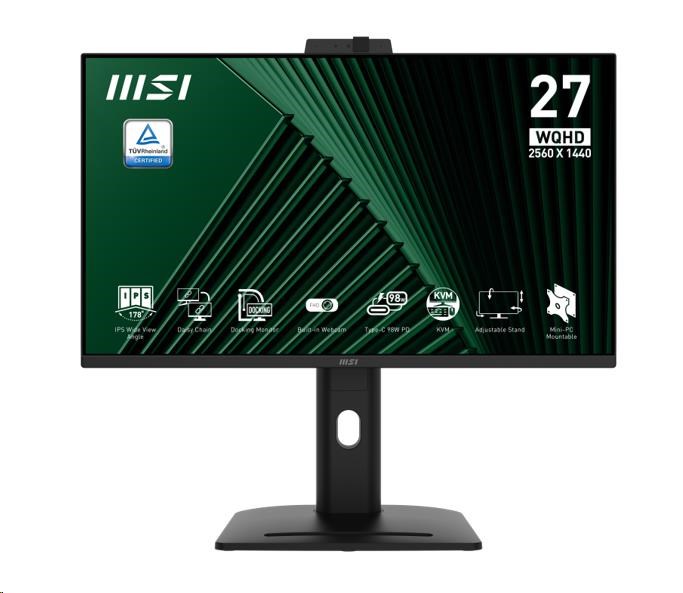MSI LCD PRO MP275QPDG, 27" 2560x1440, IPS, 100Hz, 4ms, VESA 100x100mm, 98W, Black