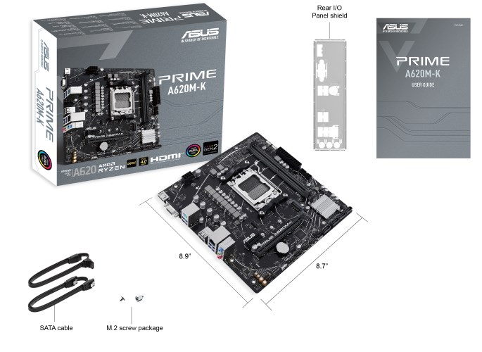 ASUS MB Sc AM5 PRIME A620M-K, AMD A620, 2xDDR5, 1xHDMI, 1xVGA, mATX