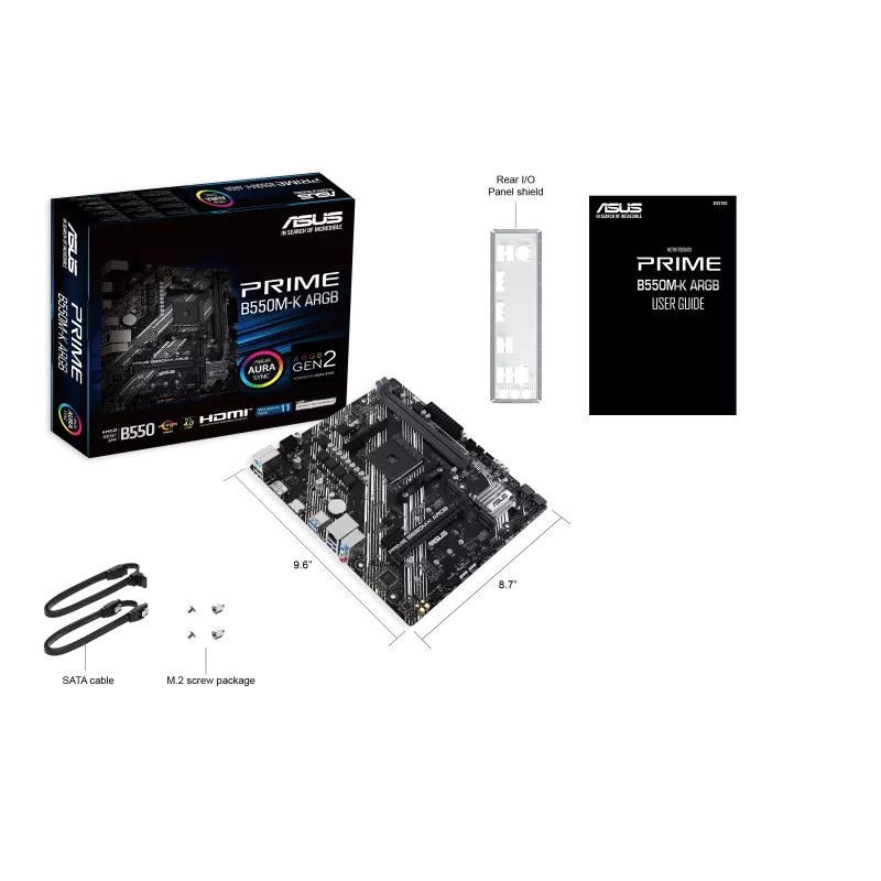 ASUS MB Sc AM4 PRIME B550M-K ARGB, AMD B550, 2xDDR4, 1xHDMI, 1xDP, mATX