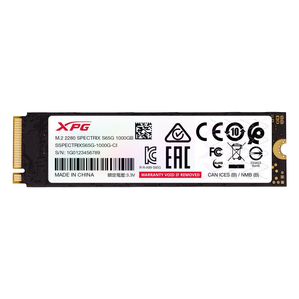 ADATA SSD 1TB XPG SPECTRIX S65G, PCIe Gen4x4 M.2 2280, (R:6000/W:4000 MB/s)