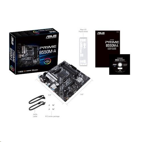 ASUS MB Sc AM4 PRIME B550M-A, AMD B550, 4xDDR4, 1xHDMI, 1xDVI, 1xVGA, mATX