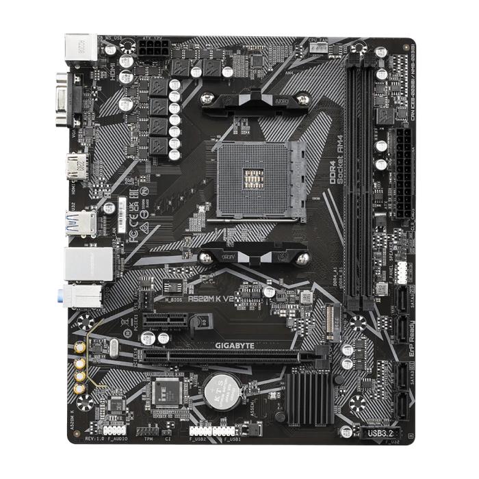 GIGABYTE MB Sc AM4 A520M K V2, AMD A520M, 2xDDR4, 1xHDMI, 1xVGA, mATX